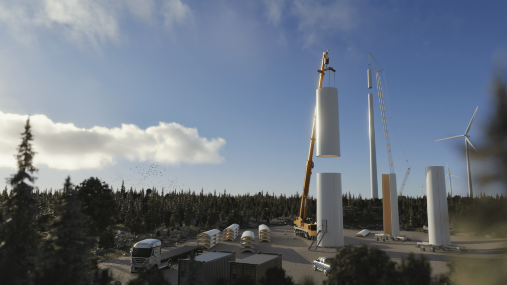 wooden turbine tower